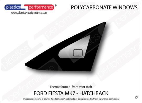 ポリカーボネート 左フロントドアベントウインドウ｜Ford Fiesta Mk7 - 5dr Hatchback 1