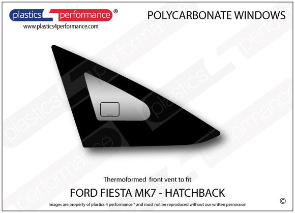 ポリカーボネート 右フロントベントウインドウ｜Ford Fiesta Mk7 - 5dr Hatchback（2008〜2019年） 1