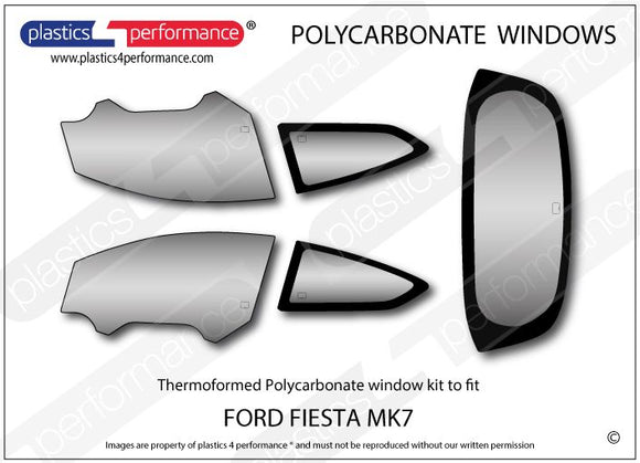 ポリカーボネート ウインドウキット｜Ford Fiesta MK7 - 3dr Hatchback（2008〜2017年） 1
