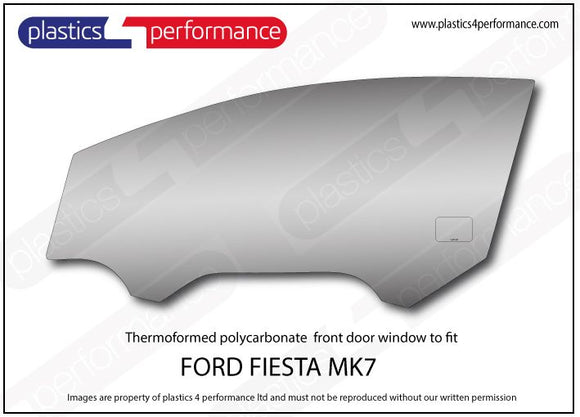 ポリカーボネート 左フロントドアウインドウ｜Ford Fiesta MK7 - 3dr Hatchback（2008〜2017年） 1