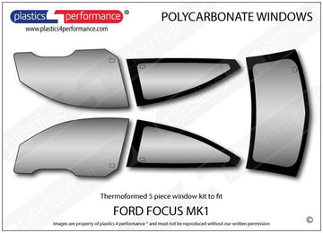 ポリカーボネート ウインドウキット｜Ford Focus MK1 - 3dr Hatchback（1998〜2004年） 1