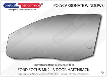ポリカーボネート 左フロントドアウインドウ｜Ford Focus MK2 - 3dr Hatchback（2004〜2010年） 1