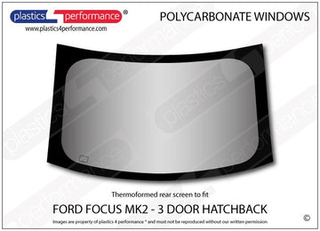 ポリカーボネート リアウインドウ｜Ford Focus MK2 - 3dr Hatchback（2004〜2010年） 1