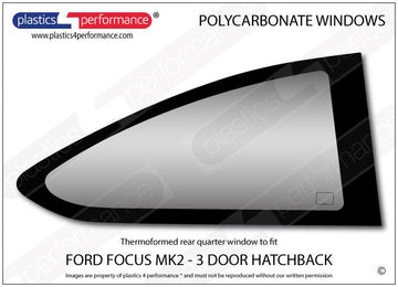 ポリカーボネート 右リアクォーターウインドウ｜Ford Focus MK2 - 3dr Hatchback（2004〜2010年） 1
