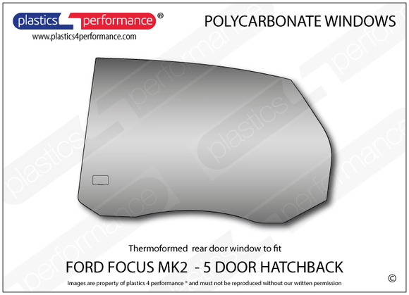 ポリカーボネート 左リアドアウインドウ｜Ford Focus Mk2 - 5dr Hatchback（2004〜2010年） 1