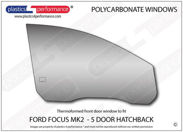 ポリカーボネート 右フロントドアウインドウ｜Ford Focus Mk2 - 5dr Hatchback（2004〜2010年） 1