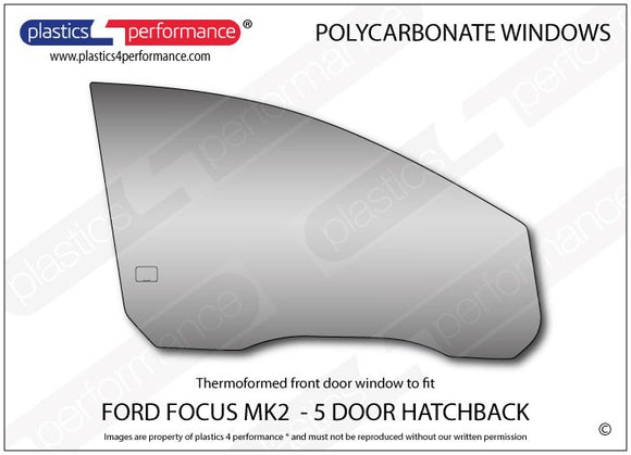 ポリカーボネート 右フロントドアウインドウ｜Ford Focus Mk2 - 5dr Hatchback（2004〜2010年） 1