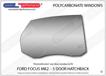 ポリカーボネート 右リアドアウインドウ｜Ford Focus Mk2 - 5dr Hatchback（2004〜2010年） 1