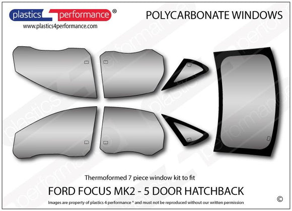 ポリカーボネート ウインドウキット｜Ford Focus Mk2 - 5dr Hatchback（2004〜2010年） 1