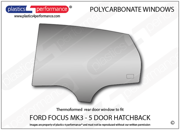 ポリカーボネート 左リアドアウインドウ｜Ford Focus MK3 - 5dr Hatchback（2010〜2014年） 1