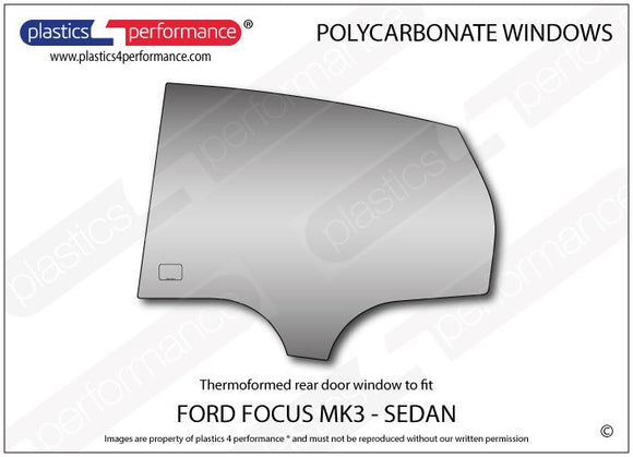 ポリカーボネート 左リアドアウインドウ｜Ford Focus MK3 - Sedan（2010〜2014年） 1