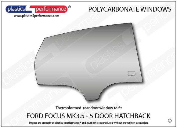 ポリカーボネート 右リアドアウインドウ｜Ford Focus MK3.5 - 5dr Hatchback（2015〜2018年） 1