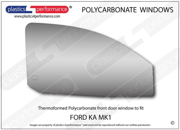 ポリカーボネート 右フロントドアウインドウ｜Ford Ka MK1（1996〜2008年） 1
