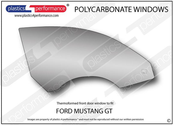 ポリカーボネート 右フロントドアウインドウ｜Ford Mustang 6th Generation（2015〜2023年） 1