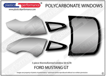 ポリカーボネート ウインドウキット｜Ford Mustang 6th Generation（2015〜2023年） 1