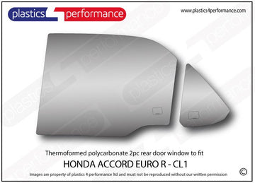 ポリカーボネート 左リアドアウインドウ｜ホンダ Accord Euro R - CL1 6th Generation