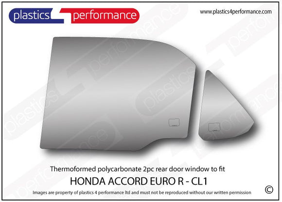 ポリカーボネート 左リアドアウインドウ｜ホンダ Accord Euro R - CL1 6th Generation