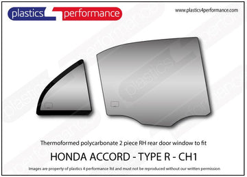 ポリカーボネート 右リアドアウインドウ｜ホンダ Accord Type R - CH1 6th Generation