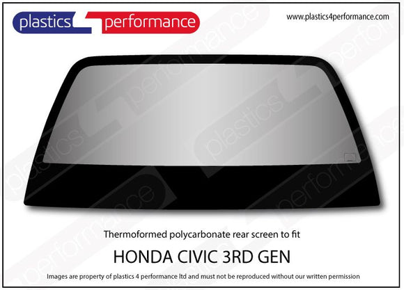 ポリカーボネート リアウインドウ｜ホンダ Civic AG/ AH - 3dr Hatchback