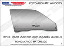ポリカーボネート 右フロントドアウインドウ｜ホンダ Civic EF - 3dr Hatchback