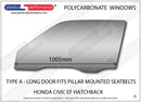 ポリカーボネート 左フロントドアウインドウ｜ホンダ Civic EF - 3dr Hatchback