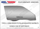 ポリカーボネート 右フロントドアウインドウ｜ホンダ Civic EF - 3dr Hatchback