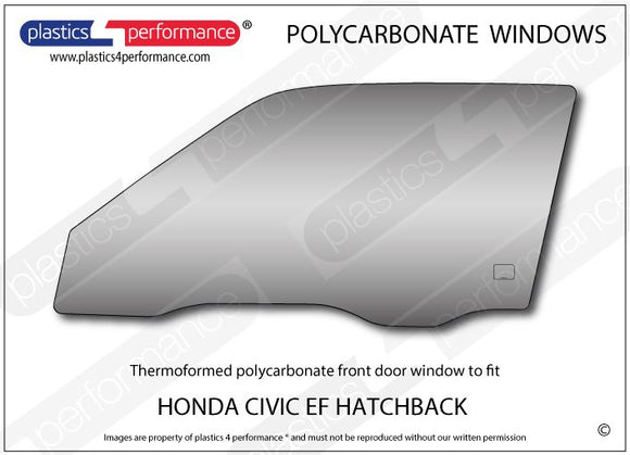 ポリカーボネート 左フロントドアウインドウ｜ホンダ Civic EF - 3dr Hatchback