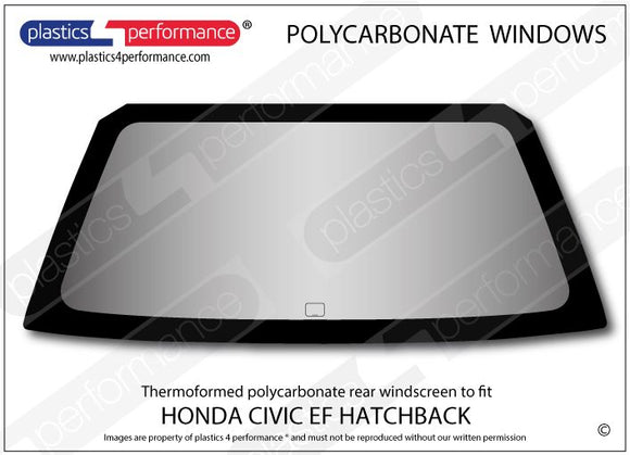 ポリカーボネート リアウインドウ｜ホンダ Civic EF - 3dr Hatchback