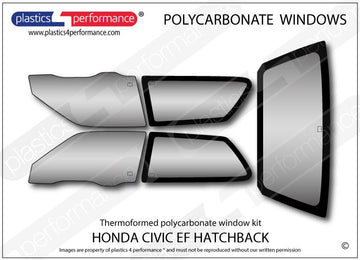 ポリカーボネート ウインドウキット｜ホンダ Civic EF - 3dr Hatchback