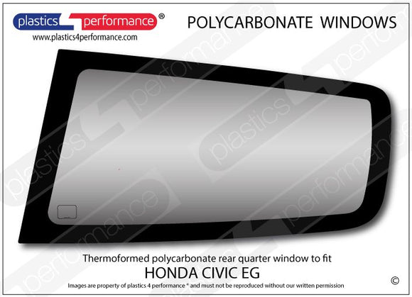 ポリカーボネート 左リアクォーターウインドウ｜ホンダ Civic EG - 3dr Hatchback