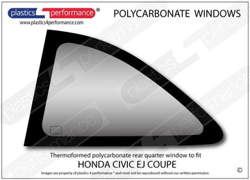 ポリカーボネート 左リアクォーターウインドウ｜ホンダ Civic EJ - Coupe