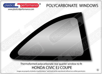 ポリカーボネート 右リアクォーターウインドウ｜ホンダ Civic EJ - Coupe