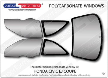 ポリカーボネート ウインドウキット｜ホンダ Civic EJ - Coupe