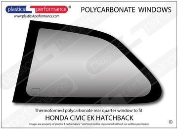 ポリカーボネート 左リアクォーターウインドウ｜ホンダ Civic EK - 3dr Hatchback