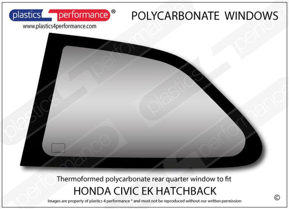 ポリカーボネート 左リアクォーターウインドウ｜ホンダ Civic EK - 3dr Hatchback