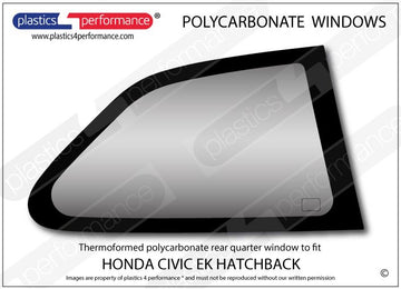 ポリカーボネート 右リアクォーターウインドウ｜ホンダ Civic EK - 3dr Hatchback