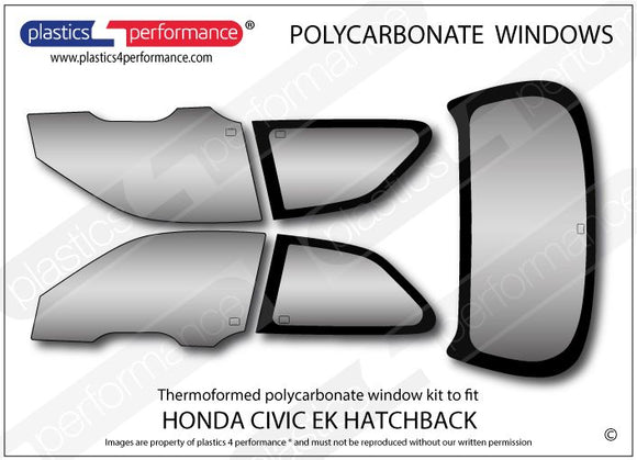 ポリカーボネート ウインドウキット｜ホンダ Civic EK - 3dr Hatchback