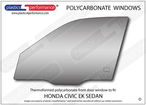 ポリカーボネート 左フロントドアウインドウ｜ホンダ Civic EK - 4dr Sedan