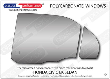 ポリカーボネート 左リアドアウインドウ｜ホンダ Civic EK - 4dr Sedan