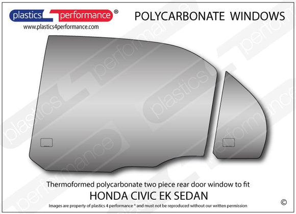 ポリカーボネート 左リアドアウインドウ｜ホンダ Civic EK - 4dr Sedan