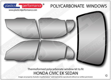 ポリカーボネート ウインドウキット｜ホンダ Civic EK - 4dr Sedan