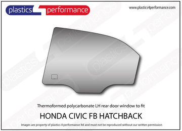 ポリカーボネート 左リアドアウインドウ｜ホンダ Civic FB - 5dr Hatchback