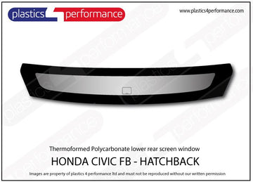 ポリカーボネート ロアリアウインドウ｜ホンダ Civic FB - 5dr Hatchback