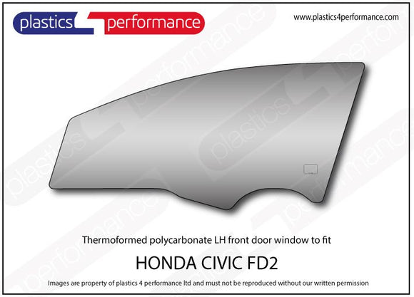 ポリカーボネート 左フロントドアウインドウ｜ホンダ Civic Type R FD2 - Sedan