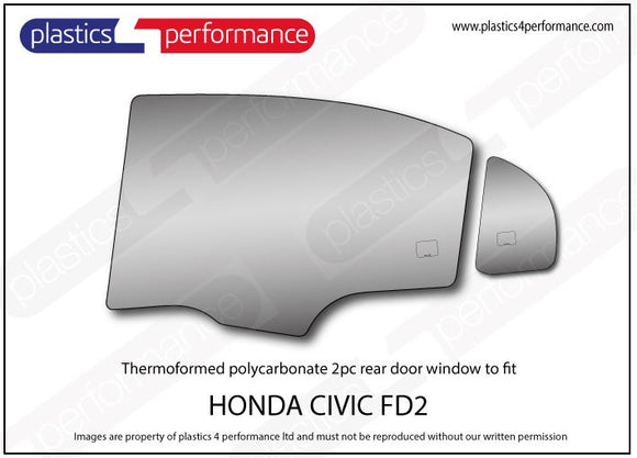 ポリカーボネート 左リアドアウインドウ｜ホンダ Civic Type R FD2 - Sedan