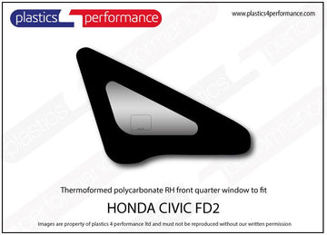 ポリカーボネート 右フロントドアウインドウ｜ホンダ Civic Type R FD2 - Sedan