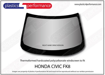 ポリカーボネート フロントウインドスクリーン｜ホンダ Civic Type R FK8 - 5dr Hatchback