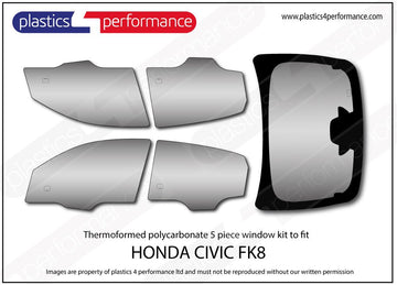 ポリカーボネート ウインドウキット｜ホンダ Civic Type R FK8 - 5dr Hatchback