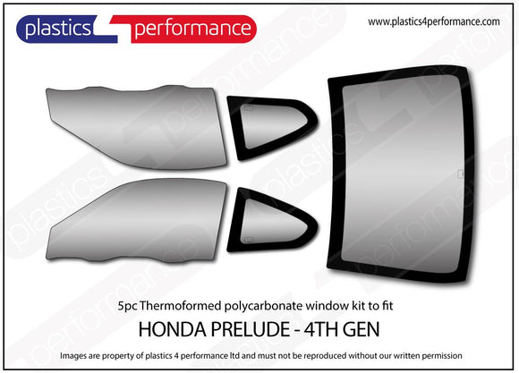 ポリカーボネート ウインドウキット｜ホンダ Prelude - 4th Generation