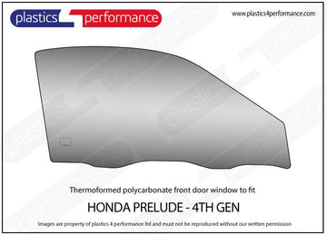 ポリカーボネート 右フロントドアウインドウ｜ホンダ Prelude - 4th Generation